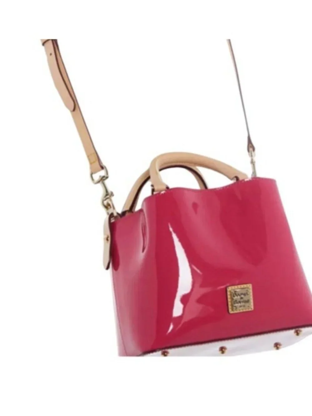 Dooney & Bourke Hot Pink Patent Leather Satchel Crossbody Bag Mini Barlow NWT